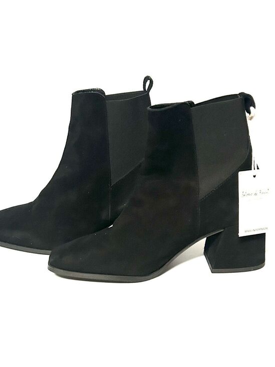 Antonio de Faria Shoes - Antonio de Faria Black Suede Boots Ankle Boots made in Portugal Size 8 NWT